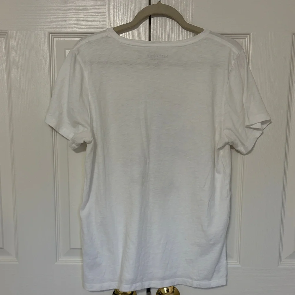 J. Crew White Graphic Tee with French Dachshund Print L - Picture 6 of 7